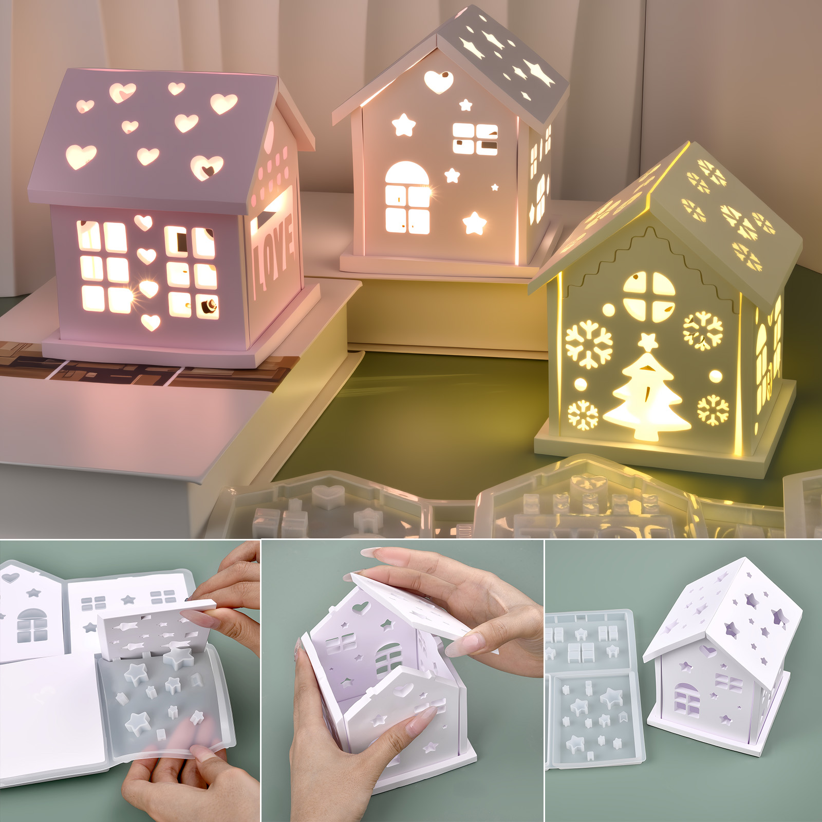 Candle Holder Supplies - Moule 3D en Silicone pour maison,