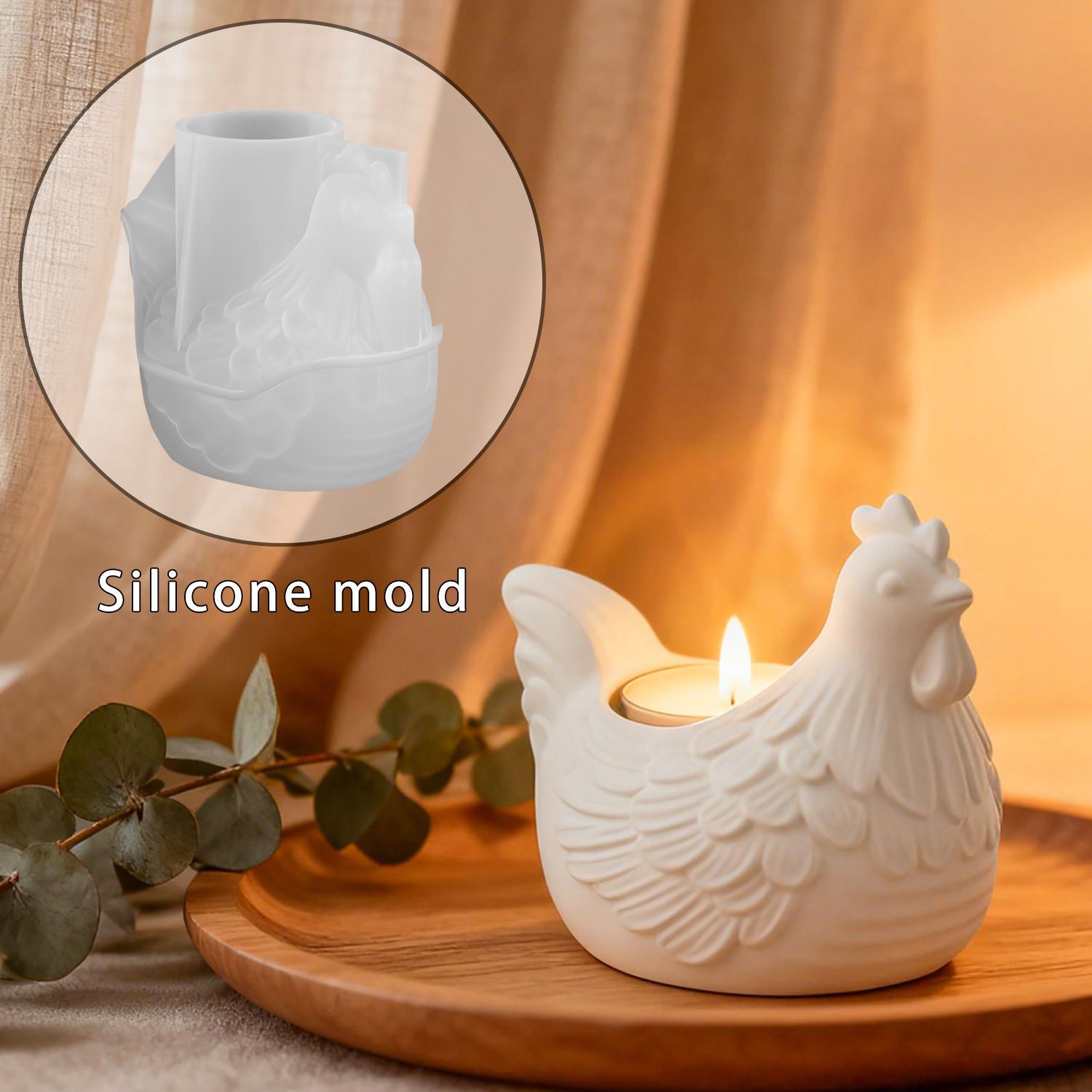 Candle Holder Supplies - Bougeoir 3D petit poulet, moule en