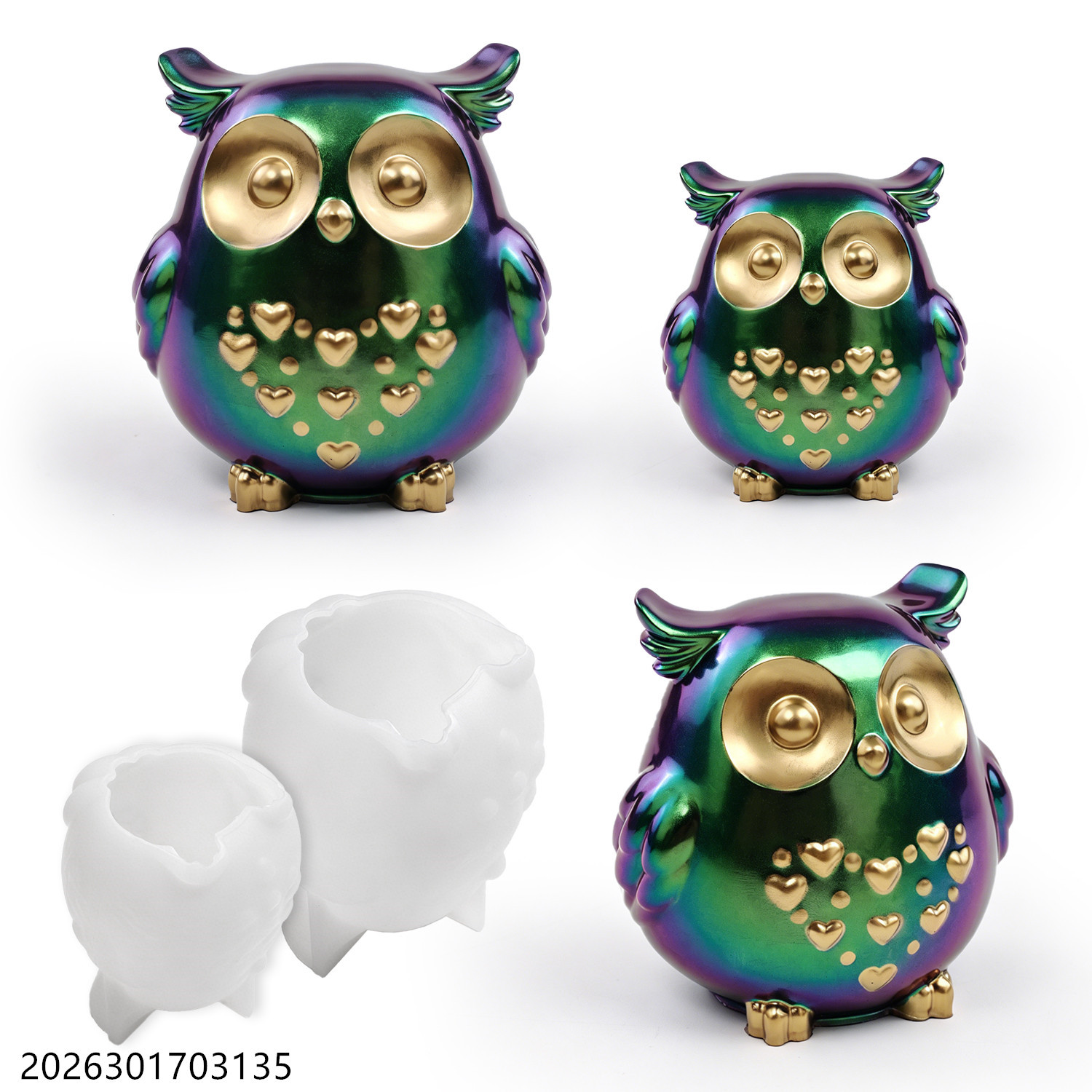 Candle Holder Supplies - Moule en silicone Hibou 3D en