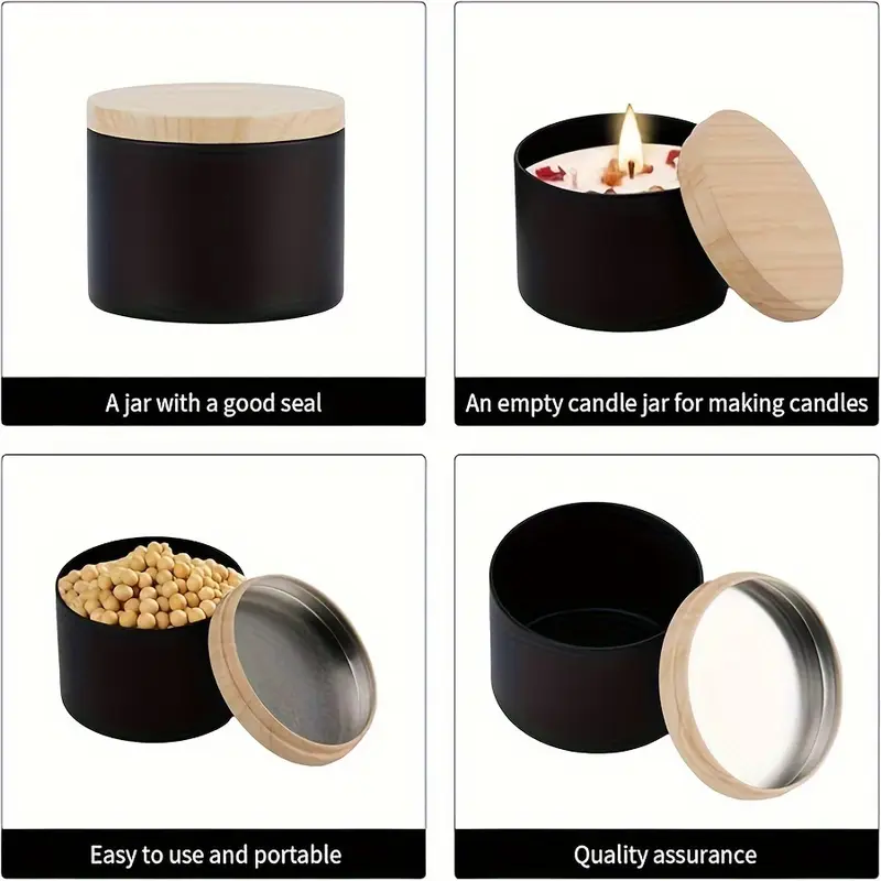 Pot de Bougie Noir/Blanc avec  - Candle Vessel Supplies avis et prix